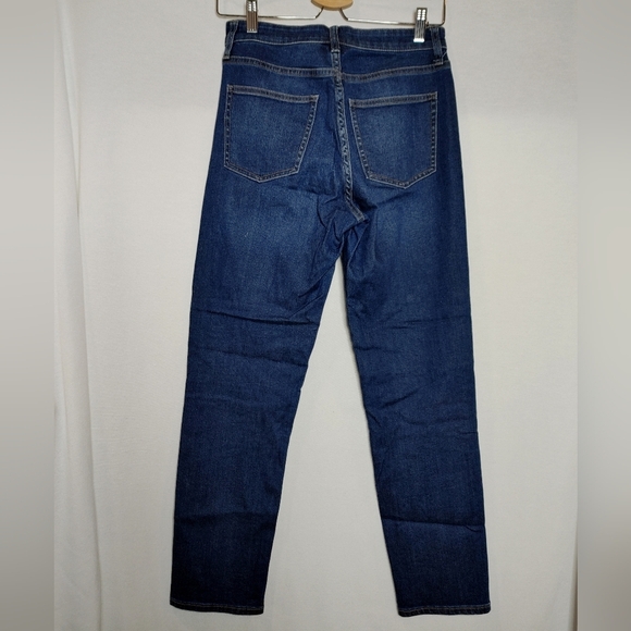 Uniqlo Jeans Skinny Straight High‎ Rise Medium Dark Wash Cotton Spandex 26 - Picture 3 of 8